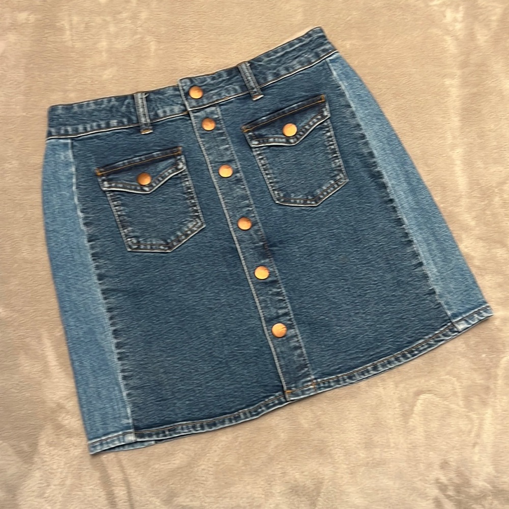 Madewell Two Tone Denim Skirt